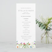 Wilde bloemen Land Botanical Wedding Programme (Staand voorkant)