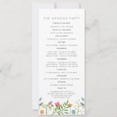 Wilde bloemen Land Botanical Wedding Programme (Achterkant)