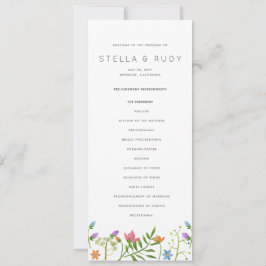 Wilde bloemen Land Botanical Wedding Programme