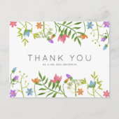 Wilde bloemen Land Botanische bruiloft Dank je wel Briefkaart (Voorkant)