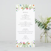Wilde bloemen Land Botanische bruiloft Menu (Staand voorkant)