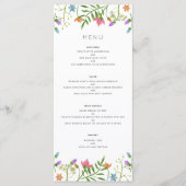 Wilde bloemen Land Botanische bruiloft Menu (Voorkant)