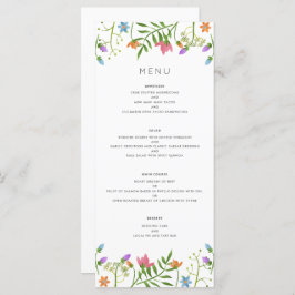 Wilde bloemen Land Botanische bruiloft Menu