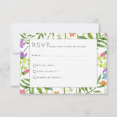 Wilde bloemen Land Botanische bruiloft RSVP Kaartje (Voorkant)