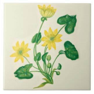 Wilde bloemen Land Kitchen Ceramic Tile Celandine Tegeltje