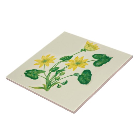 Wilde bloemen Land Kitchen Ceramic Tile Celandine Tegeltje (Zijkant)