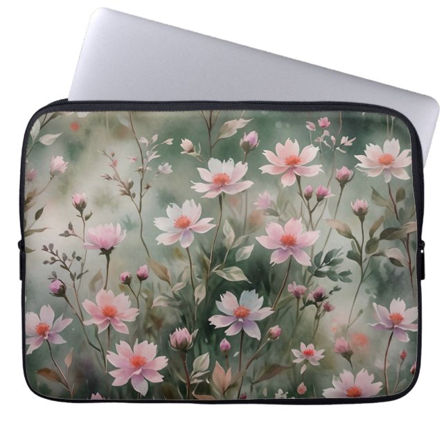  wilde bloemen laptop sleeve (Voorkant)