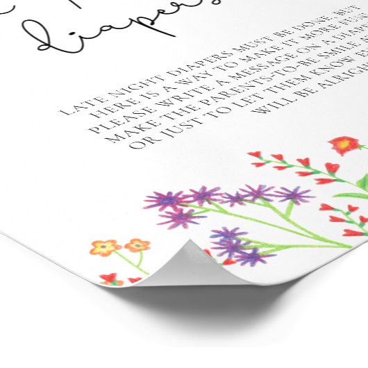 Wilde bloemen \ Late night diapers game Poster (Hoek)