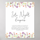 Wilde bloemen \ Late night diapers game Poster (Voorkant)