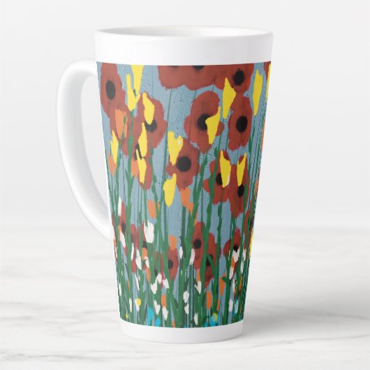 Wilde bloemen latte mok (Linkerhoek)