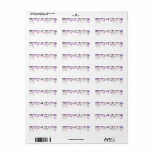 Wilde bloemen lavendel retour adreslabel etiket