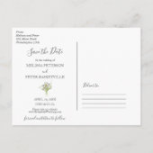 Wilde bloemen lentbloei bespaart de datum briefkaa aankondigingskaart (Achterkant)