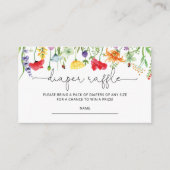 Wilde bloemen Lente Baby shower Diaper Raffle-kaar Informatiekaartje (Voorkant)