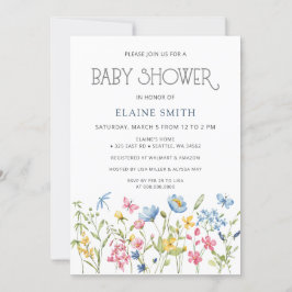 Wilde Bloemen Lente Bloesems Bloemige Baby Shower Kaart