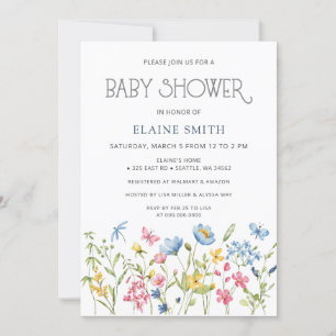 Wilde Bloemen Lente Bloesems Bloemige Baby Shower Kaart
