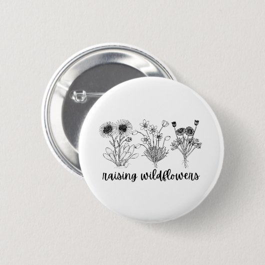 wilde bloemen / lente / lenteseizoen ronde button 5,7 cm (Voorkant /achterkant)