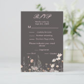 Wilde bloemen lente roze bloem bruiloft RSVP kaartje (Staand voorkant)