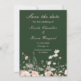 Wilde bloemen lente roze bloemige trouw save the date