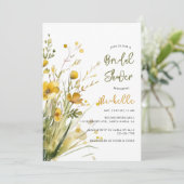 Wilde Bloemen Lente Zomer Herfst Bruidsfeest Kaart (Staand voorkant)