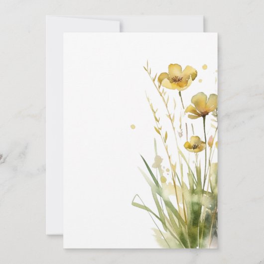 Wilde Bloemen Lente Zomer Herfst Bruidsfeest Kaart (Achterkant)