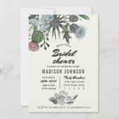 Wilde Bloemen lichtblauw | Bruiloft Uitnodigingen (Voorkant)