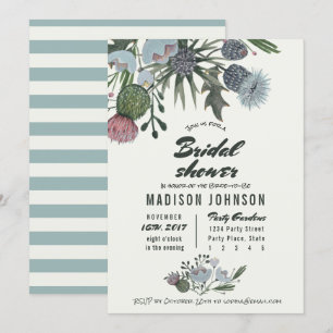 Wilde Bloemen lichtblauw   Bruiloft Uitnodigingen