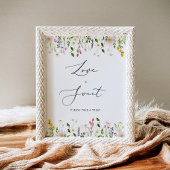 Wilde bloemen Liefde is zoet neem een traktatie Po Poster