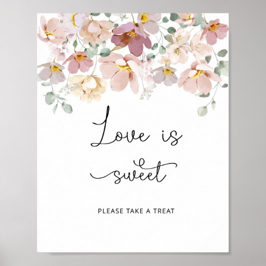 Wilde bloemen Liefde neemt een Poster voor de beha (Voorkant)