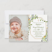 Wilde bloemen lijst Aangepaste foto-uitnodiging Kaart (Voorkant)