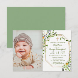 Wilde bloemen lijst Aangepaste foto-uitnodiging Kaart