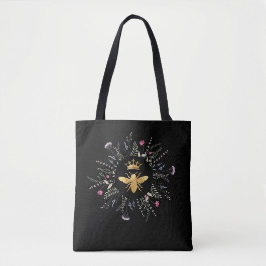 wilde bloemen lijst Koningin bij Tote Bag (Voorkant)