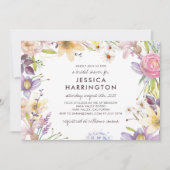 Wilde bloemen lijst vrijgezellenfeest kaart (Voorkant)