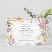 Wilde bloemen lijst vrijgezellenfeest kaart (Staand voorkant)