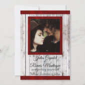 Wilde Bloemen, Lint & Foto - Rood Save The Date (Achterkant)