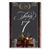 Wilde Bloemen, Lint & Monogram - Bordeaux Kaart (Achterkant)