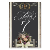 Wilde Bloemen, Lint & Monogram - Crème Kaart (Voorkant)