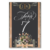 Wilde Bloemen, Lint & Monogram - Perzik Kaart (Voorkant)
