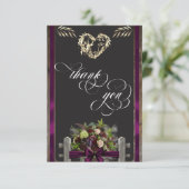 Wilde Bloemen & Lint - Paarse Bedankkaart (Staand voorkant)