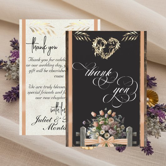 Wilde Bloemen & Lint - Perzik Bedankkaart
