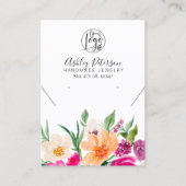 Wilde bloemen logo sieraden oorbel ketting visitekaartje (Voorkant)