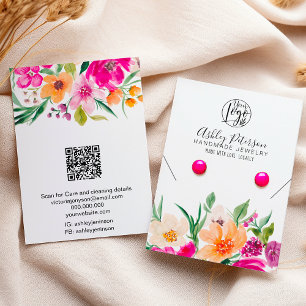 Wilde bloemen logo sieraden oorbel ketting visitekaartje