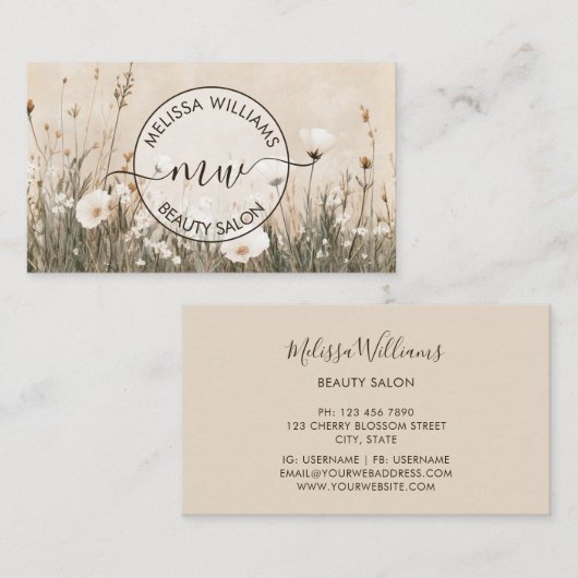 Wilde Bloemen Logo Visitekaartje (Voorkant / Achterkant)