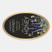 Wilde bloemen Lokaal Raw Honey Label Bee Black Gol (Voorkant)