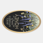 Wilde bloemen Lokaal Raw Honey Label Bee Black Gol (Voorkant)