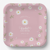 Wilde Bloemen Loof Groen Tuin Bruidsfeest Papieren Bordje (Voorkant)