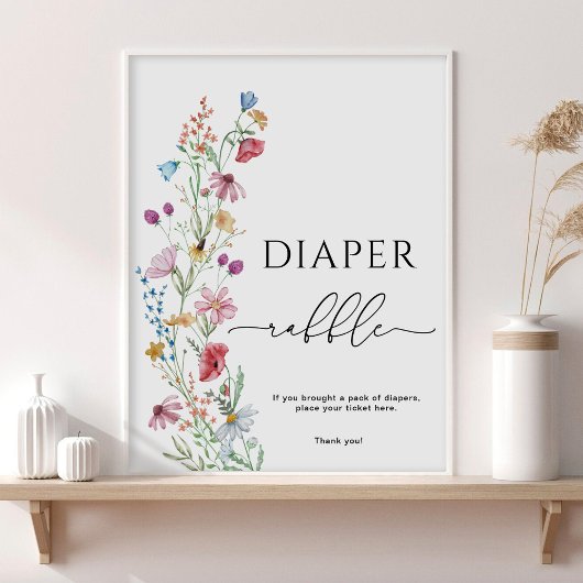 Wilde Bloemen Luier Raffle Poster