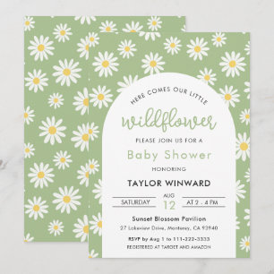 Wilde Bloemen Madeliefje Baby Borrel Kaart