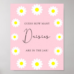 Wilde Bloemen Madeliefje - Raad hoeveel madeliefje Poster