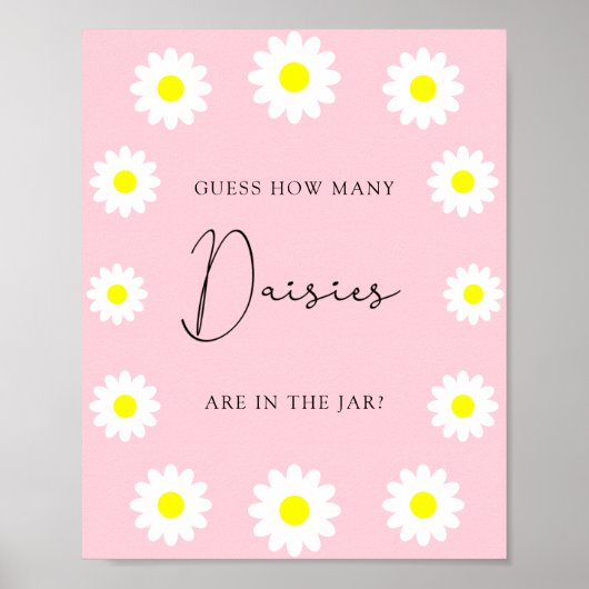 Wilde Bloemen Madeliefje - Raad hoeveel madeliefje Poster (Voorkant)