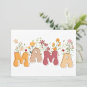 Wilde bloemen Mama Moederdag kaart- Kaart (Staand voorkant)